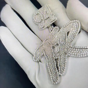 Colgante de Diamantes Personalizable en Oro Blanco de 14K con Claridad VVS Mejorada, Diseño Personalizado en Forma de Estrella, Joyería Fina para Fiestas y Estilo HipHop - Product Image 3