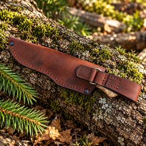 Cuchillo de Supervivencia Artesanal de Acero D2 con Mango de Madera de Arce y Funda de Cuero - Product Image 4