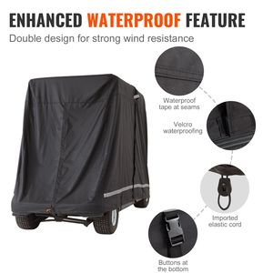 Copertura Completa Impermeabile e Resistente al Sole in Poliestere 600D per Golf Cart a 2+2 Posti, Copertura Antipolvere per Golf Cart a 2+2 Sedili - Product Image 6