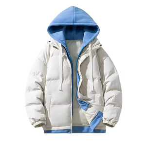 Men's Eco-Friendly Streetwear Puffer Jacket-Custom Water-Resistant Windproof Hooded Zipper Closure <b>Coat</b> for Winter - Product Image 1