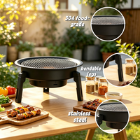 Barbecue au charbon de bois pliable en acier inoxydable de bonne qualité pour le camping en plein air, les pique-niques