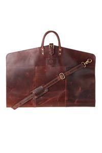 Luxury Retail Genuine Leather Casual <b>Suit</b> Carrier Garment Bag Heavy Duty Protection Zipper Closure Custom Branding LSC-0025 - Product Image 3