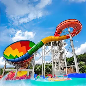 Hot Selling Large Spiral Water Slide Equipment Water Theme Park Large Horn Slide Manufacturer