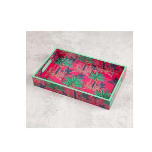 Plateau de service et de rangement contemporain en bois émaillé imprimé pour café, petit-déjeuner, décoration, maison, cuisine, restaurants - Product Image 1