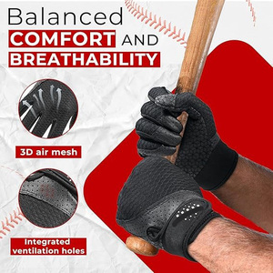 High Quality Baseball Batting Gloves Soft Comfort Fit for Improved Hand Movement and <b>Grip</b> - Product Image 5