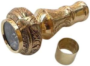 Poignée de canne nautique en laiton de style designer avec boussole intégrée, idéale pour tous types de marche - Product Image 3