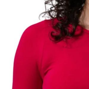 Camiseta de Compresión Roja de Manga Larga para Mujer, para Gimnasio, Fitness, Yoga, Entrenamiento, Ropa Deportiva, Transpirable y de Alto Rendimiento - Product Image 4