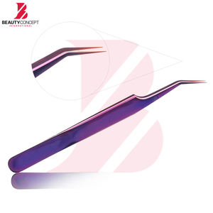 Lot de 8 pinces à cils personnalisées en gros, pinces à cils volume en acier inoxydable revêtu de titane multicolore violet - Product Image 2