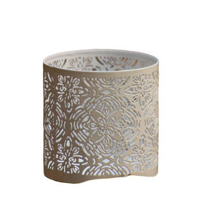 <b>Cage</b> Design Round Iron Tea <b>Light</b> Candlestick Holder With Orange Color Finished For Lighting Unique Metal Candle Holder - Product Image 6