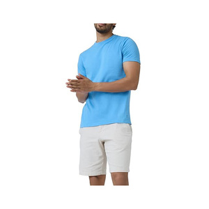 Camiseta de Algodón de Color Sólido para Hombre, Manga Corta, Cuello Redondo, Corte Regular, Informal, Tejido de Punto Jersey, Transpirable, Diseño Liso - Product Image 4