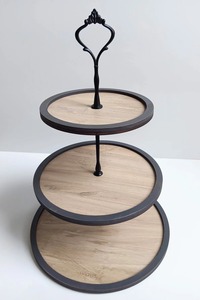 Fournisseur indien propose le meilleur prix pour un support à gâteau rond en bois, écologique, fait main, réutilisable, pour servir des gâteaux de mariage ou d'anniversaire. - Product Image 3
