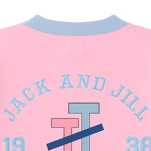 Jack and Jill Girls Pink Blue V Neck Knit <b>Cardigan</b> Button Front Long Sleeve Contrast Stripe School Sweater with Pockets Kids - Product Image 5