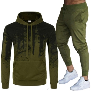Pantalones Deportivos de Algodón Verde Oliva para Hombre, Cintura con Cordón, Estilo Casual, Largos, Color Sólido, Corte Regular, para Otoño - Product Image 2