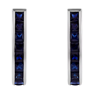 Pendientes de Zafiro Azul en Plata de Ley 92.5 KLST-30426 - Product Image 1