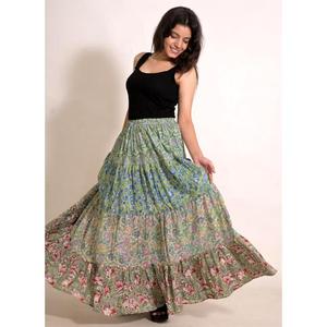 Cotton Printed <b>Patchwork</b> Long Maxi <b>Skirt</b> Boho Handmade Indian Women's Festival Vacation Clothing - Product Image 3