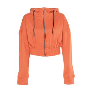 Hoodie court à manches longues pour femme, en molleton 100% coton, broderie 3D, style athleisure, écologique, hiver - Product Image 6