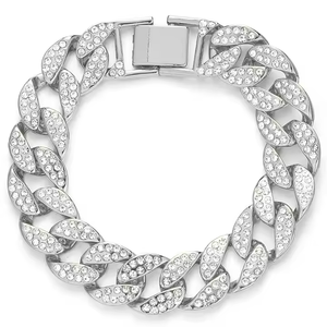 Collar de Eslabones Cubanos con Moissanita VVS de Corte Redondo Personalizado, Estilo Hip Hop, Oro Blanco, Plata 925, Cadena Cubana, Joyería Fina para Hombre, Regalos - Product Image 3