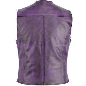 Gilet de Costume Homme Premium Violet Col V Simple Boutonnage Couleur Unie en Polyester pour l'Automne - Product Image 6