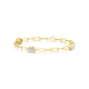 Bracelet chaîne unique pour femme en or jaune 14 carats avec diamants de laboratoire taille marquise sertis clos, 2,16 CTW, luxe, clarté VS+ - Product Image 5