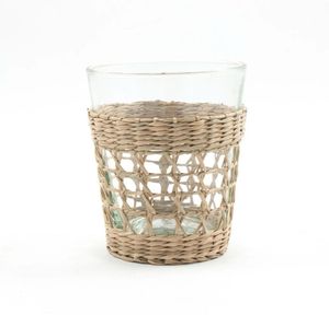 Natural Woven Glass Holder Made From Water Hyacinth For <b>Kitchen</b> Decor And Dining <b>Table</b> Storage - Product Image 1