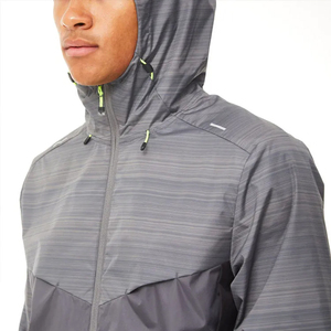 Lightweight Breathable Nylon Windproof Jacket Full Zip Stand Collar Hooded Sports <b>Warm</b> Up Jackets Outdoor Athletic Ripstop Coat - Product Image 4