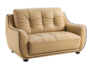 Ensemble de meubles de salon en teck massif de luxe, canapé moderne en cuir beige 3+2+2 places, tables d'angle, villa, hôtel - Product Image 2