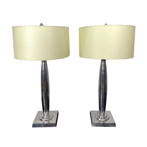 Juego de 2 Lámparas de Mesa Modernas con Base de Metal en Acabado Níquel Plateado y Pantallas de Tela Negra Imitación Seda para Dormitorio o Sala de Estar - Product Image 6