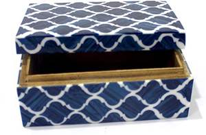 Caja de Almacenamiento de Lujo con Incrustaciones de MDF y Resina, Organizador de Joyas Personalizado, Última Caja de Almacenamiento Decorativa - Product Image 3