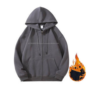 Sudadera con Capucha Personalizada para Hombre, con Cremallera, de Algodón Terry, para Uso Casual, Bordada, Lavada, Ajuste Cómodo, con Bolsillo Delantero, Resistente al Viento - Product Image 4
