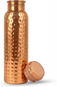 Heavy <b>Gauge</b> Durable Copper Water Bottle for Daily Use Lightweight Travel Friendly Gym Yoga FAIZA CRAFT FC-5681 Classic Design - Product Image 2