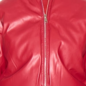 Chaqueta Bomber Oversize Unisex de Seda/Algodón Rojo Cereza, Corte Relajado, con Cremallera, Estilo Urbano, Prenda Exterior, Estilo Atrevido para Primavera - Product Image 4