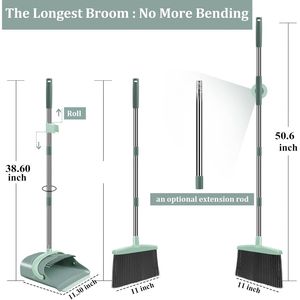Ensemble balai et pelle à long manche pour la maison, la cuisine, le bureau et le hall, idéal pour le nettoyage - Product Image 3