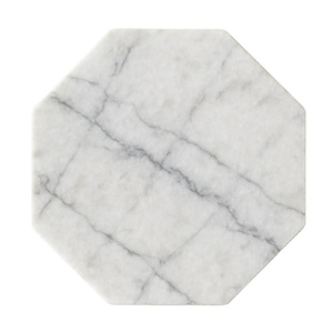 Posavasos de mármol blanco Octágono a precio mayorista, posavasos de mármol elegante para oficina en casa a la venta desde India - Product Image 1