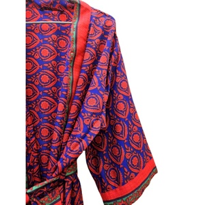Kimono de seda crepé Vintage hecho a mano indio elegante secado rápido suave cómodo 100% bata de seda cintura elástica para verano primavera térmica - Product Image 3