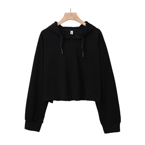 Hoodie surdimensionné de haute qualité avec logo personnalisé imprimé pour femmes, sweat-shirt à capuche court surdimensionné - Product Image 6