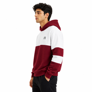 Sweat-shirts à capuche oversize bicolores personnalisés brodés, en molleton de coton épais, style streetwear, fournisseur en gros - Product Image 4