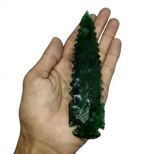 Punta de Flecha de Obsidiana Verde de 5-6 Pulgadas, Tallada a Mano, Piedra de Cristal, Decoración para el Hogar, Regalo, Reiki, Feng Shui, Coleccionable - Product Image 6