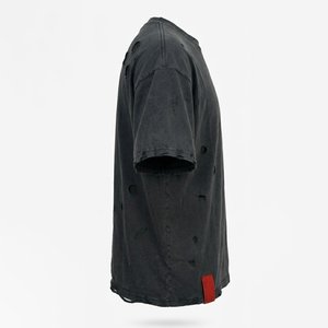 เสื้อยืดคอกลมโอเวอร์ไซส์ผ้าฝ้ายหนาพิมพ์ลายโลโก้ตามสั่งขายส่งจำนวนมากสำหรับผู้ชายทรงหลวมไหล่ตกสไตล์สตรีทแวร์ - Product Image 3