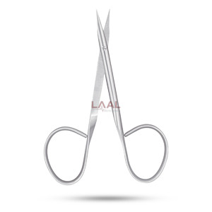 Tijeras Quirúrgicas Oftálmicas de Acero Inoxidable para Iris, con Puntas Curvas y Afiladas, Microtijeras Quirúrgicas, Certificación CE Clase I, Instrumento Manual - Product Image 1