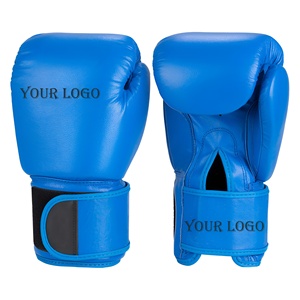 Gants d'entraînement de boxe professionnels personnalisés en cuir PU de qualité supérieure, imperméables, respirants, légers, à doigts complets, avec poignet réglable - Product Image 1