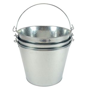 Decorative Metal <b>Bucket</b> With Galvanized Surface For Flower Plant Display Home Decoration <b>And</b> Storage Applications - Product Image 1
