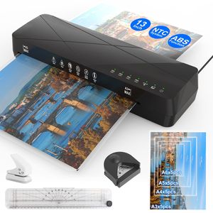 13-Inch Personal Thermal <b>Laminator</b> <b>Machine</b> Hot Cold Modes with ABS Function 60S Warm-Up Time 30Mins Auto-Off for A4 Documents - Product Image 1