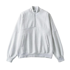 Sudadera con media cremallera y cuello alto de forro polar 2026 al por mayor, chaqueta con logo personalizado, OEM, pedido a granel, ropa deportiva informal - Product Image 3