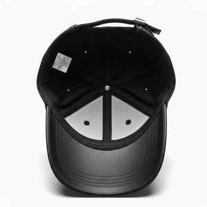 Casquette de baseball en daim noir à 6 panneaux, boucle métallique réglable, unisexe, décontractée, logo personnalisé, couleur unie, adulte, toutes saisons - Product Image 5