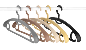 Percha de plástico para ropa, forma rectangular, diseño antideslizante, tipo gancho, para almacenamiento en armario, estilo minimalista, ligera, de un solo nivel - Product Image 2
