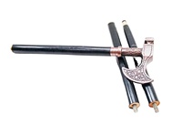 Nouveau cuivre finition antique Viking hache poignée bâton de marche 3 plis noir bois canne