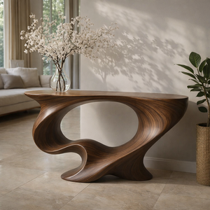 โต๊ะคอนโซลไม้เนื้อแข็งสไตล์มินิมอลทำมือสำหรับโรงแรม วิลล่า โถงทางเข้า ห้องนั่งเล่น โต๊ะไม้เนื้อแข็งธรรมชาติ - Product Image 2