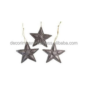 Feliz Navidad Artículo de fundición de hierro Acabado martillado Metal plateado Colgante único Adornos de aluminio decorativos Navidad - Product Image 4