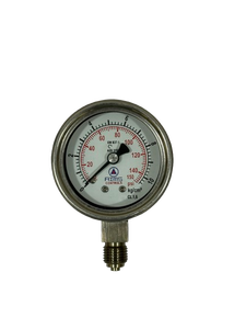 Manomètre à tube Bourdon en acier inoxydable 316L robuste AIMS Controls DN65 à double échelle PSI Kg/cm industriel - Product Image 1