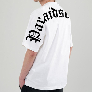 เสื้อยืดทรงใหญ่โอเวอร์ไซส์สำหรับผู้ชายและผู้หญิง |   เสื้อครอปทรงหลวมไหล่ตก ผ้าฝ้าย 100% ลายพิมพ์ตัวอักษร แห้งเร็ว สวมใส่สบาย - Product Image 3